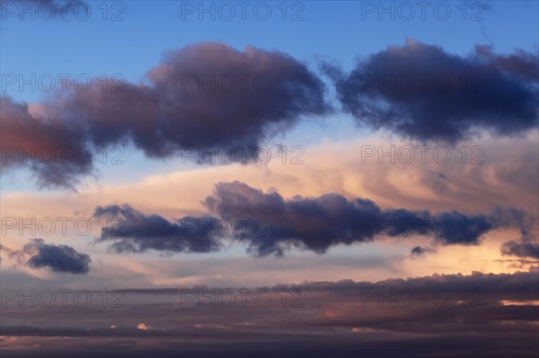 Dramatic evening sky with clouds at sunset