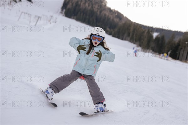 Girls skiing