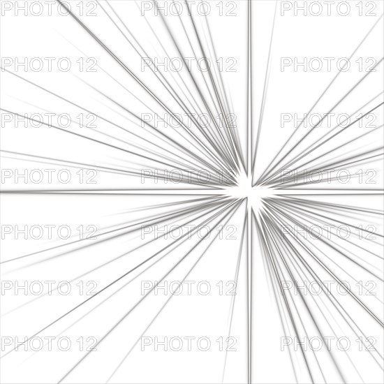 Digitally rendered Light effect rays flash radiance of star or sun white glow shine explosion isolated on white