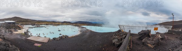 View over the geothermal bath Myvatn Nature Baths