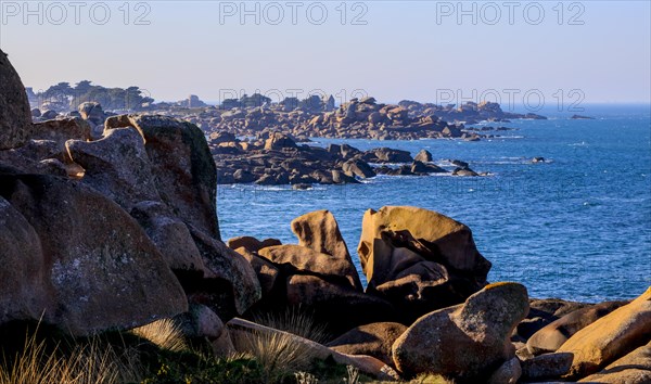 Rocky coast around the Phare de Mean Ruz lighthouse