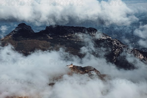 Meteo station on Kasprowy Wierch and Giewont summit on background