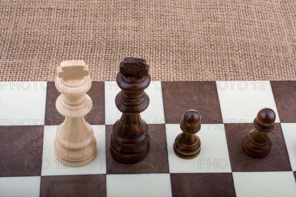 Chess board with chess pieces on it