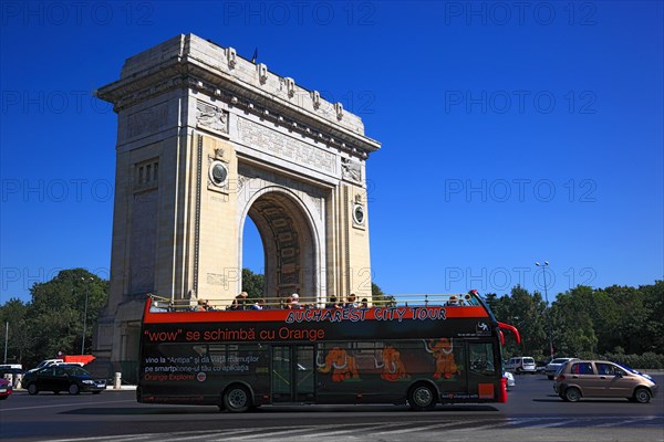 The Arcul de Triumf is a triumphal arch in the Romanian capital Bucharest