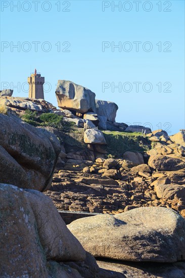 Rocky coast around the Phare de Mean Ruz lighthouse