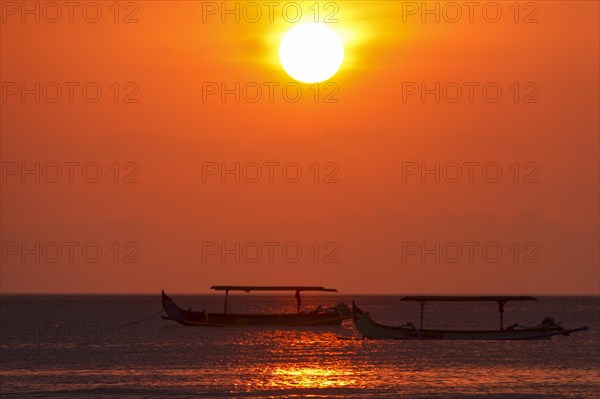 Fishing outriggers on the beach of Kuta