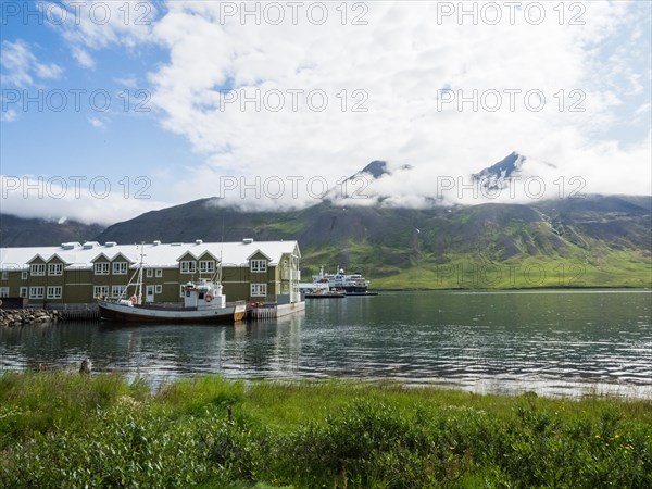 Wooden houses and fishing boats in the harbour