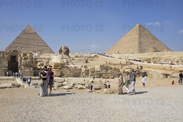 Visitors at the Sphinx and the Pyramids