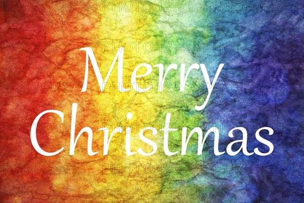 Merry Christmas words on LGBT textured background