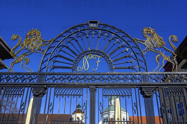 Wrought-iron gate designed by master locksmith Narzis Musch in 1830