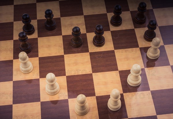 Chess board with chess pieces on it