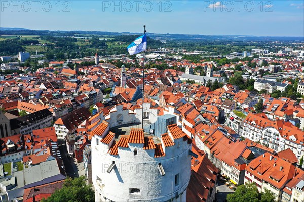 Aerial view of the flour sack in Ravensburg is a historical sight of the city of Ravensburg. Ravensburg