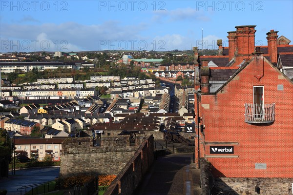 Westland Road in the Bogside as seen from the city walls