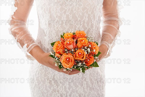 Bride holding bouquet