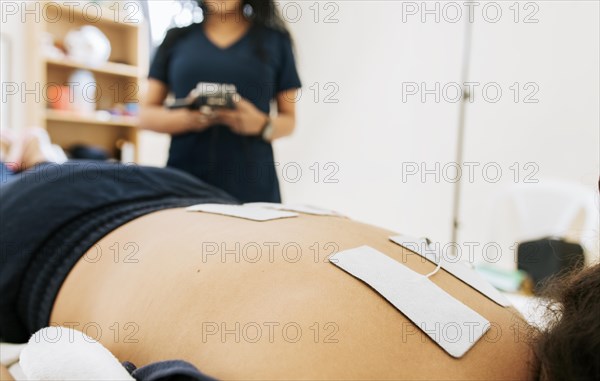 Electrode treatment to patient lying down