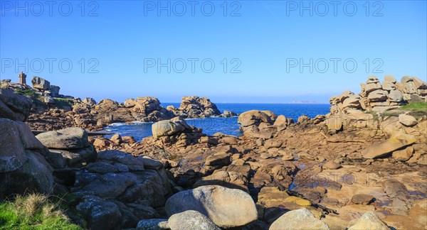 Rocky coast around the Phare de Mean Ruz lighthouse