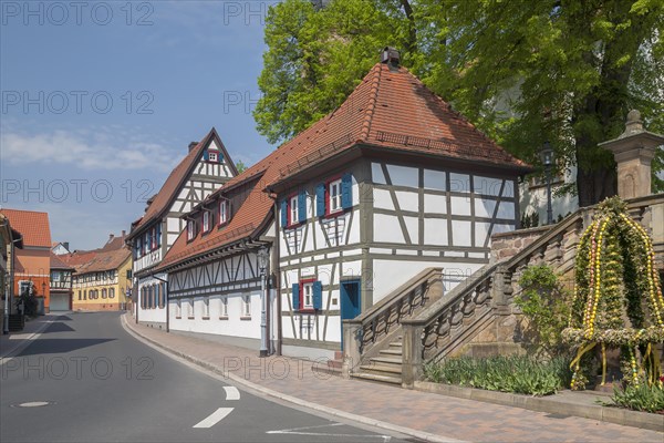 Village street with half-timbered houses