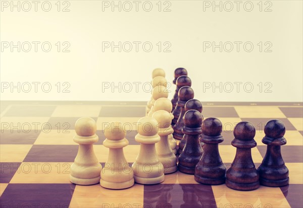 Chess board with chess pieces on it