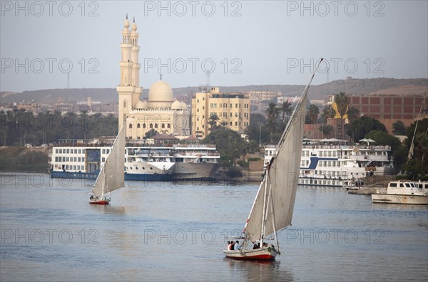 Feluccas or traditional sailing boats on the Nile