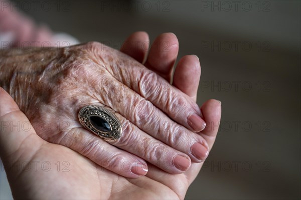 Hands of a senior citizen