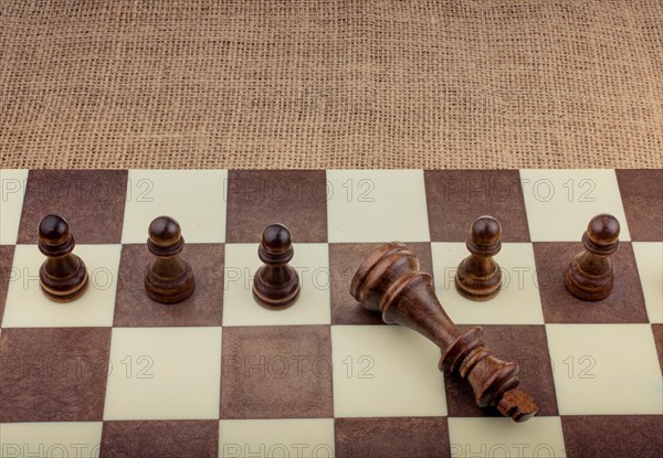 Chess board with chess pieces on it