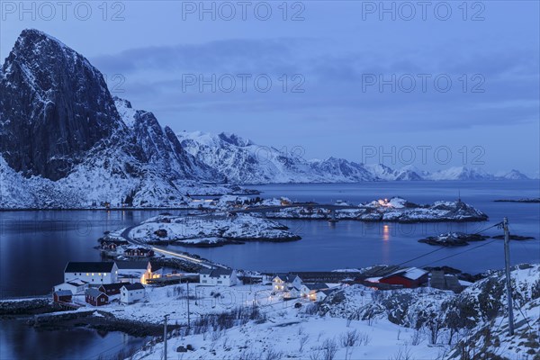 Fjord landscape in winter