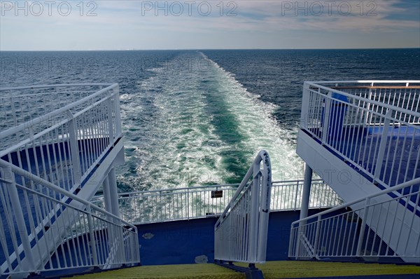 Stern of a ship and stairs