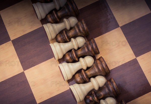 Chess board with chess pieces on it