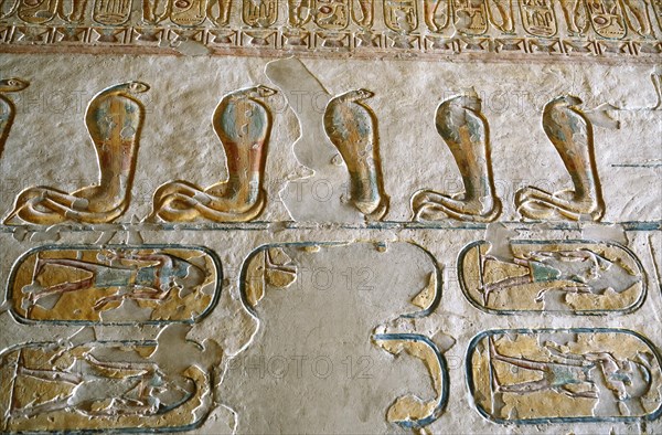 Rock drawing in the royal tomb 6 Ramses IX