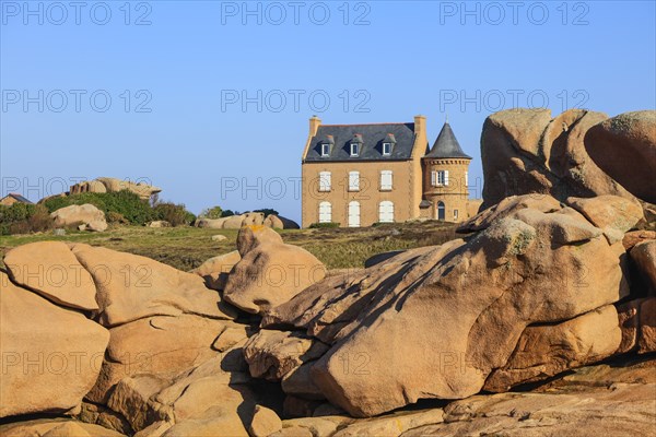 Rocky coast around the Phare de Mean Ruz lighthouse