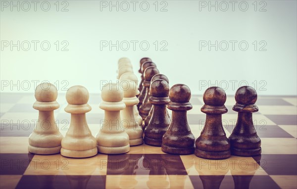 Chess board with chess pieces on it