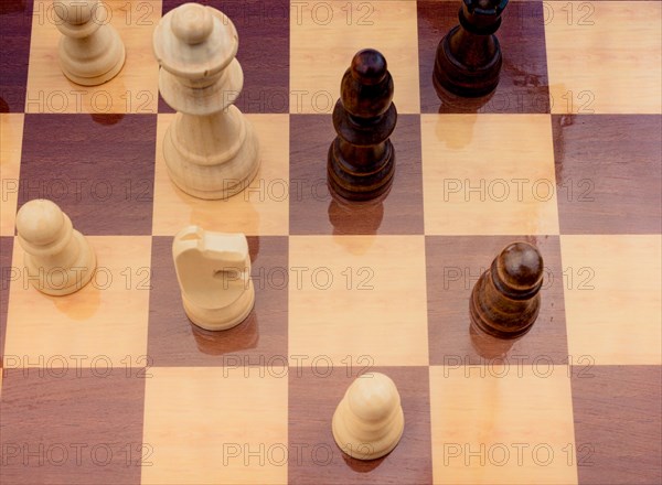 Chess board with chess pieces on it