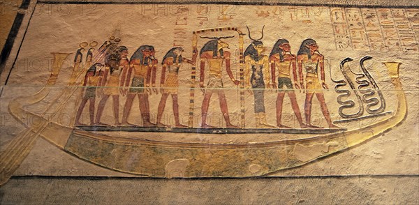 Rock drawing in the royal tomb of Ramses IX