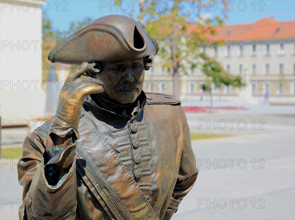 Bronze figure in the historic fortress of Alba Iulia