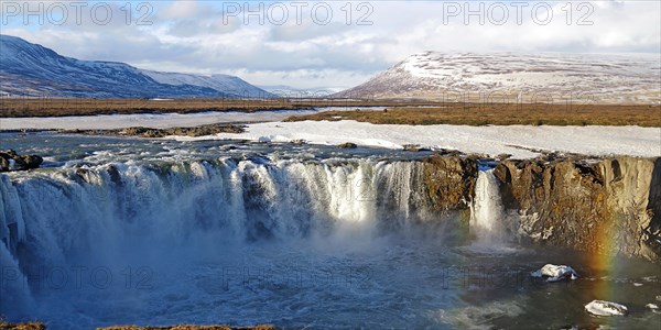 Godafoss with rainbow