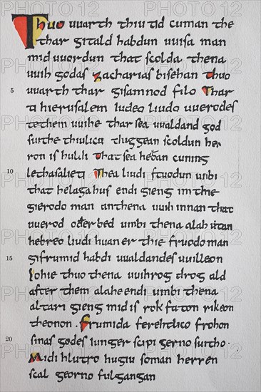 The facsimile from the manuscript of Heliand