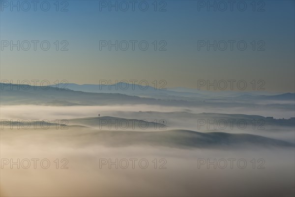 Landscape at sunrise around Volterra