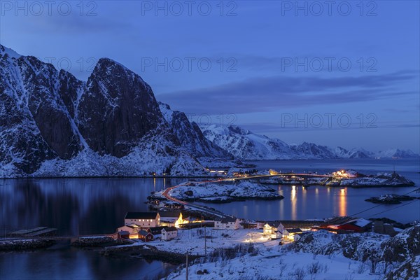 Fjord landscape in winter