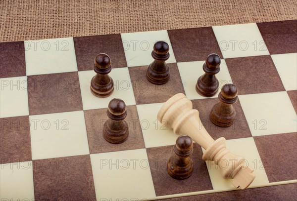 Chess board with chess pieces on it