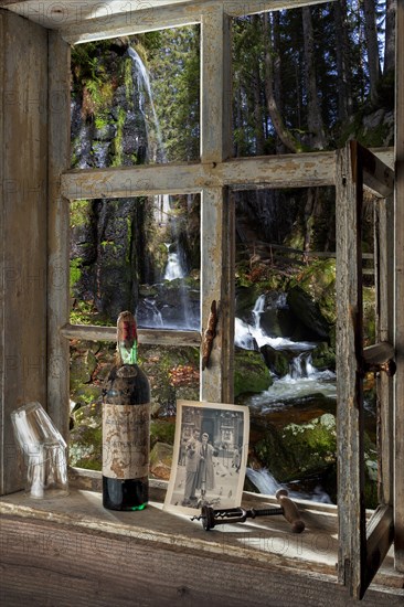 Farmhouse parlour with wine bottle