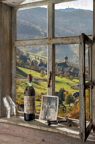 Farmhouse parlour with wine bottle