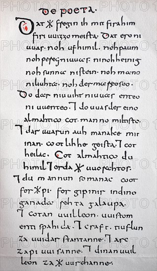 Manuscript of the Wessobrunn Prayer