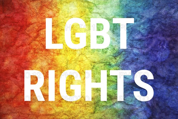 LGBT rights words on LGBT textured background