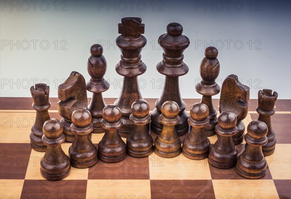 Chess board with chess pieces on it