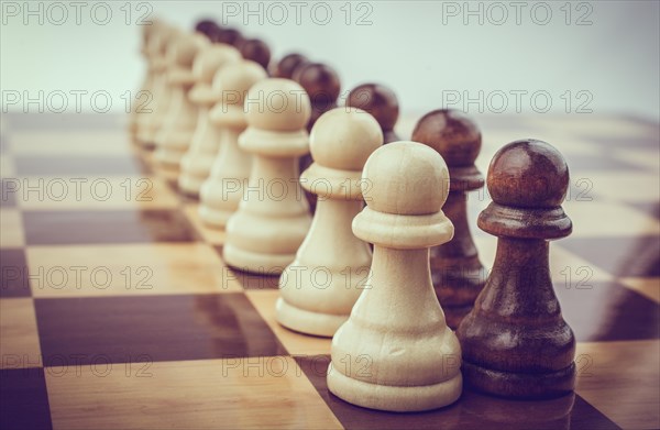 Chess board with chess pieces on it