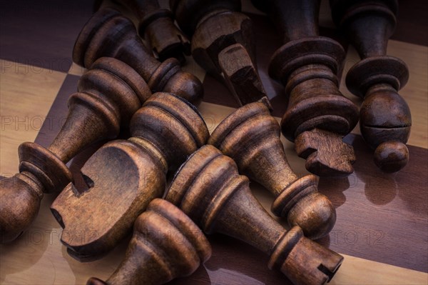 Chess board with chess pieces on it