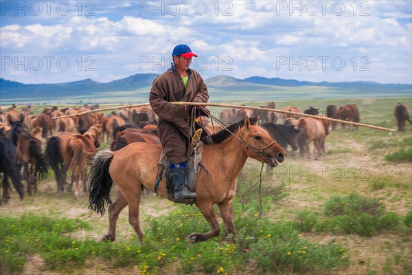 Nomadic riders. Mongolia Bulgan Province