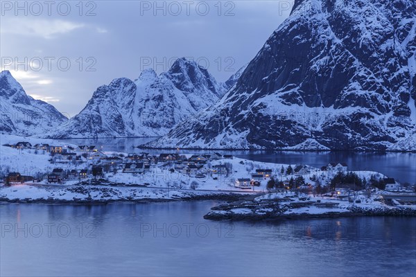 Fjord landscape in winter