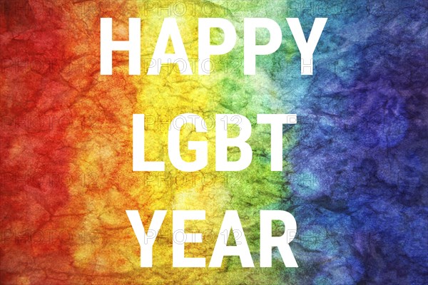 Happy LGBT year words on LGBT textured background