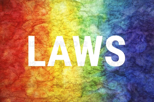 Laws word on LGBT textured background